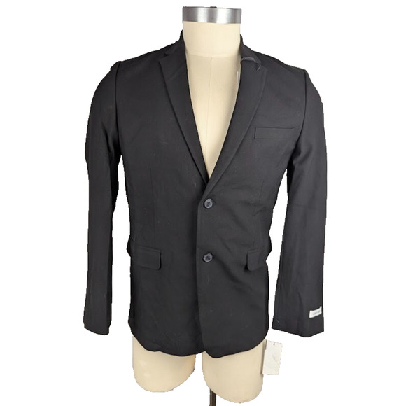 Calvin Klein Big Boys Husky Stretch Suit Jacket Black Size 20H - Picture 1 of 5